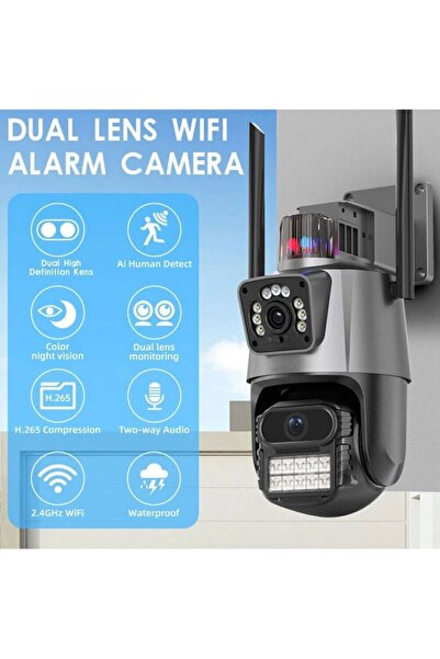 İRHANLAR 4K Ultra Hd 3 Lensli Dış Mekan Wifili Güvenlik Kamerası 8X Optik Zoo...