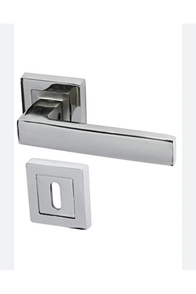 DEKOKAP Avanti Nikel Saten Kare Rozetli Oda Kapı Kolu (1 Takım=2 Adet Kapı Ko...