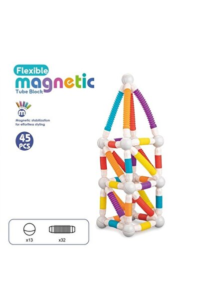 OEM STEM Magnetic Set for Building with Flexible Tubes and Balls - 45 Pieces