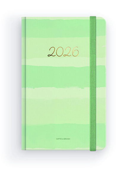 Gıpta 2026 139-BBK BRUSH İplik Dikişli Sert Kapak 13x21 Günlük Krem Ajanda