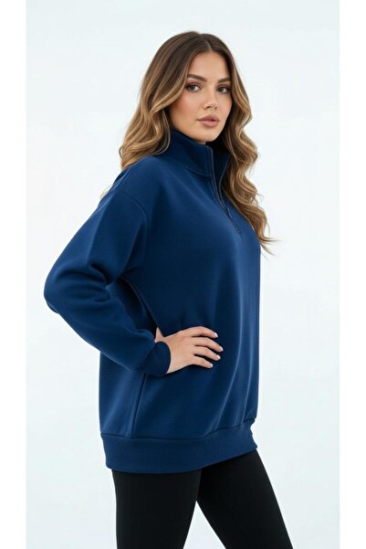 Patreon سويت شيرت نسائي ناعم من الصوف الداخلي مكون من 3 خيوط كبيرة الحجم ونصف...