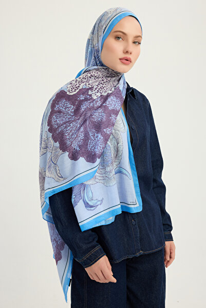 Schaless Mercan Bahçesi - Lilac - Efilia Patterned Shawl - 70X190 cm