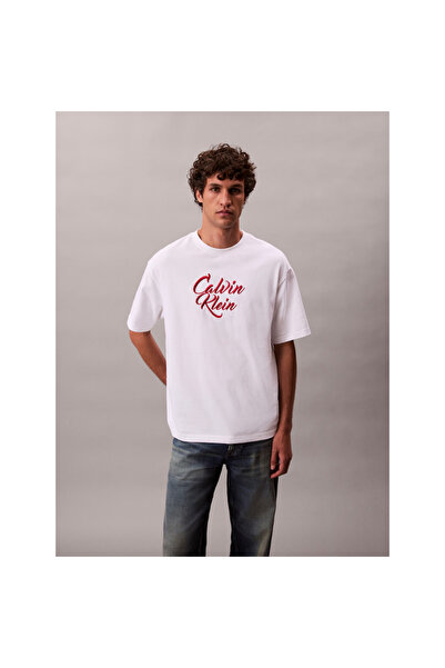 Calvin Klein تي شيرت رجالي من Ck Lv04rd801g Ss 16s Sn كيرسيف كالفين جرافيك