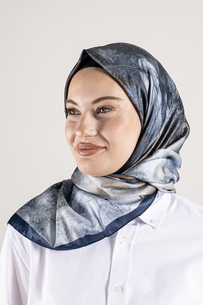 Akel Ψηφιακό κρυστάλλινο μοτίβο κασκόλ 95x95 – Παστέλ μοτίβο-4