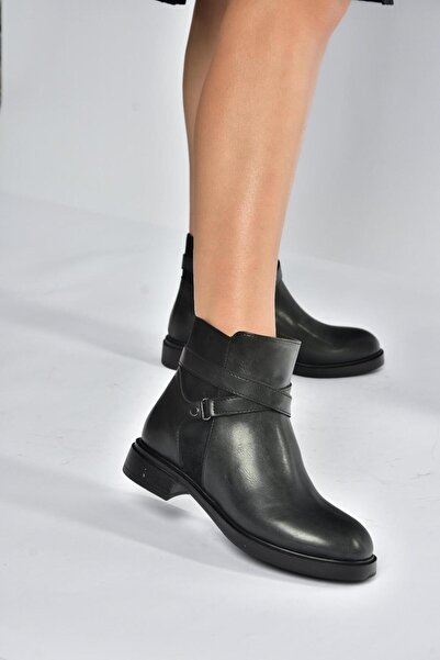 Fox Shoes V973599009 Siyah Alçak Topuklu Kadın Bot