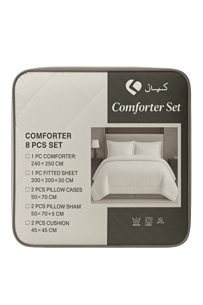 Kovar Microfiber 8pcs Super Soft Comforter Set 240X260cm- White
