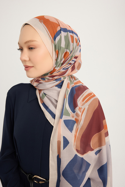 Schaless Pastel Journey - Colorful - Efilia Patterned Shawl - 70X190 cm