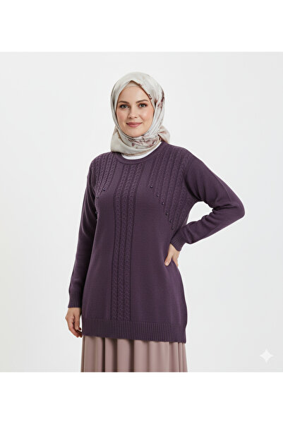 Oppland Women's Winter Knitwear Sweater Crew Neck Bead Detailed Motif Comfort...