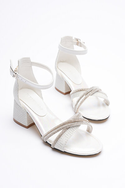 Adım Dünyası فستان سهرة للفتيات من بوتون كيدز بكعب مريح مزين بالأحجار مع إبزي...