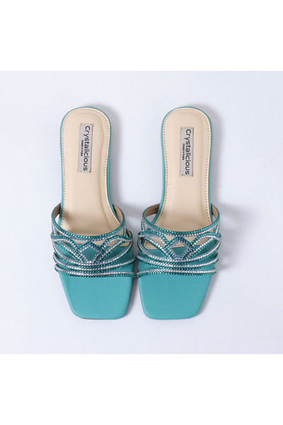 crystalicious Hemal Handcrafted by Artisans Rhinestone Women Flats Cruelty-Free Comfort Sparkle & Modern Elegance