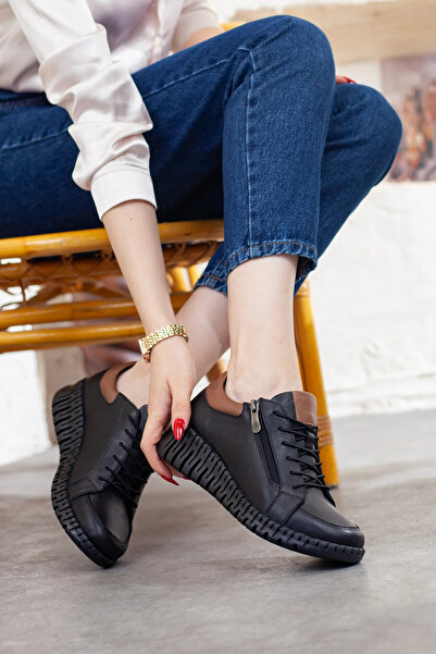 Adım Adım Mammamia Genuine Leather Side Zipper Casual Shoes