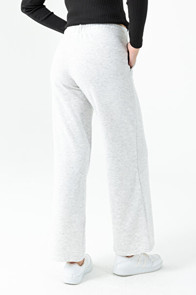 GİYSA Kadın Beli Ayarlanabilir Bol Paça Çift Cepli Eşofman Altı Gri - MW0000199