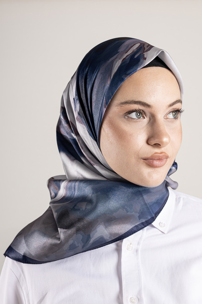 Akel Ψηφιακό κρυστάλλινο μοτίβο κασκόλ 95x95 – Παστέλ μοτίβο-6