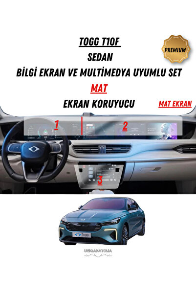 UniqAnatolia واقي شاشة غير لامع متوافق مع شاشة المعلومات والوسائط المتعددة Togg T10F