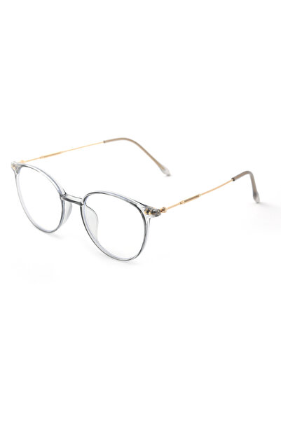 Angel Eyes Grey Transparent Glasses Blue Light Protection Computer Goggles Metal Thin Leg Sunglasses