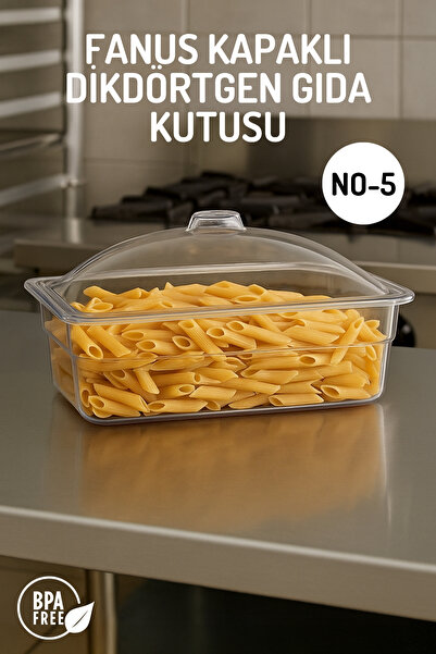 Nandy Home Şeffaf Fanus Kapaklı Dikdörtgen Gıda Kutusu No:5 – Gıda Saklama ve...