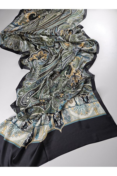 sem oyuncak Luxury Voile Silk Shawl Hijab Foulard Scarf Shawl Ethnic Pattern 70 X 180 cm