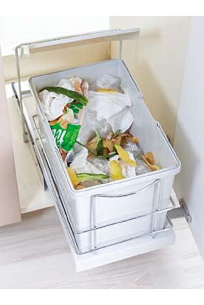 Joy Aksesuar JOY SÜRGÜLÜ TEZGAH ALTI PLASTİK ÇÖP KOVASI TEKLİ 25 LİTRE