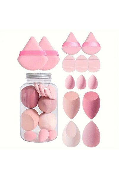 OEM Set 14 bureți de machiaj cu cutie de depozitare, roz, GTS® fără latex, ut...