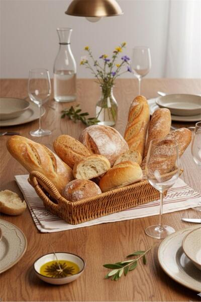 Bayev Плетена кошница 700791 Малка правоъгълна кошница с дръжки за плодове и хляб