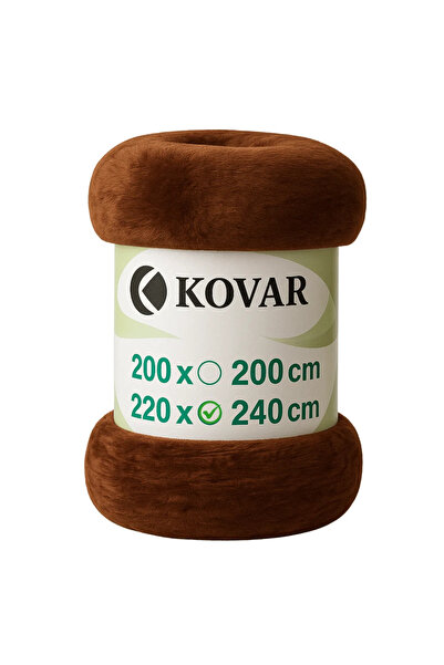 Kovar Comfy Double Size Super Soft Blanket 220X240cm- Brown