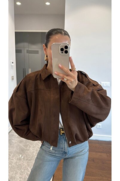 FMN Moda Μπουφάν BOMBER SUEDE OVERSIZE ΜΕ ΕΠΕΞΕΡΓΑΣΜΕΝΟ ΣΧΕΔΙΟ ΜΕ ΕΠΕΞΕΡΓΑΣΜΕΝΟ ΕΞΑΡΤΗΜΑΤΑ ΜΕ ΛΕΠΤΟΜΕΡΕΙΕΣ ΣΤΟΝ ΑΞΕΣΤΟΥΡΟΥΣΤΟΝΟΥΣ ΑΞΕΣΤΟΥΡΟΥΣΤΟΥΣ ΜΕ ΕΠΕΞΕΡΓΑΣΜΕΝΟ ΣΧΕΔΙΟ ΜΕ ΕΠΕΞΕΡΓΑΣΜΕΝΟ ΕΞΑΡΤΗΜΑΤΑ ΜΕ ΕΠΕΞΕΡΓΑΣΜΕΝΟ ΣΧΕΔΙΟ