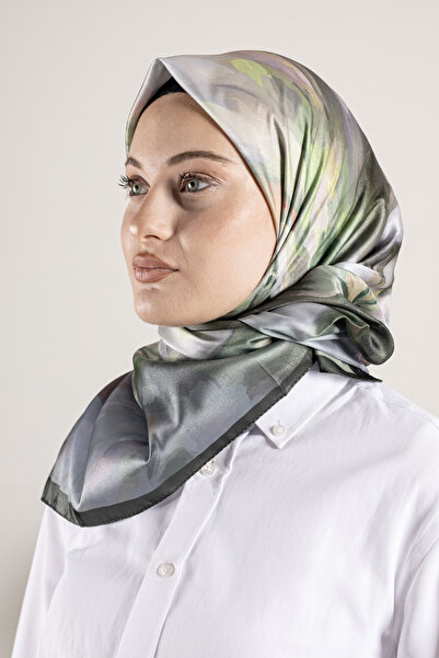 Akel Ψηφιακό κρυστάλλινο μοτίβο κασκόλ 95x95 – Παστέλ μοτίβο-6