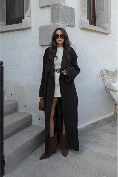 Havoş Kahverengi Arisse Kuşaklı Trençkot