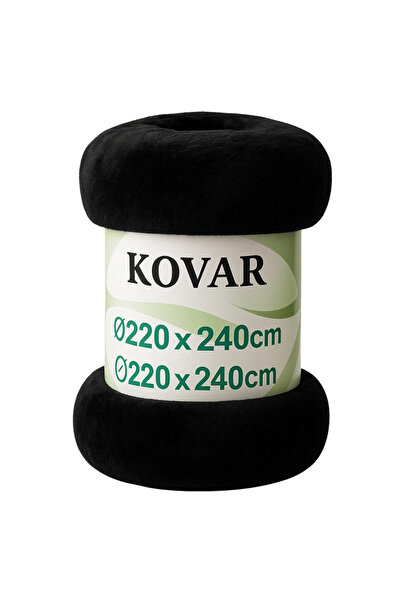 Kovar Comfy Double Size Super Soft Blanket 220X240cm- Black