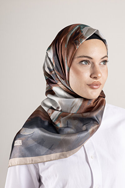 Akel Ψηφιακό κρυστάλλινο μοτίβο κασκόλ 95x95 – Παστέλ μοτίβο-6