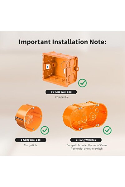 Aqara Smart Light Switch H2 EU (2-in-1 Neutral, 2 Gang 1 Channel), Thread/Zigbee Protocol, Wall Swit
