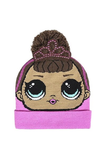 L.O.L. SURPRISE Girls' Multicolor Pom Pom Hat - LOL Surprise, Size 52/54, Ages 4-7, Soft & Warm