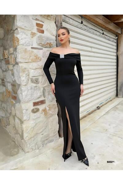 Modafeminen Βραδινό φόρεμα με ελαστικό υφασμάτινο φιόγκο με λεπτομέρεια από π...