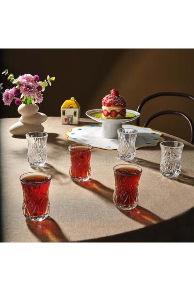 RCR Karaca Melodia 6'lı Cam Çay Bardağı Seti