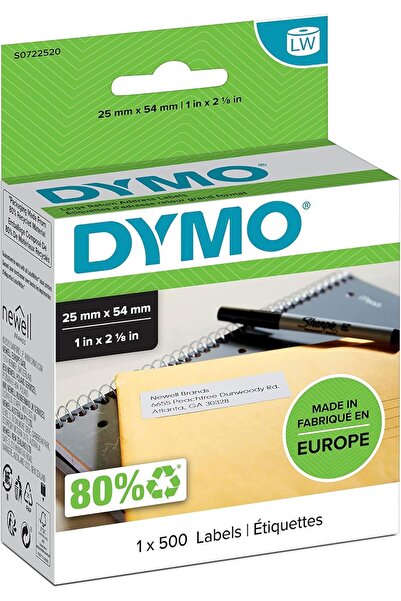 Dymo ملصق عنوان المرسل 54 مم × 25 مم 500 ملصق أبيض