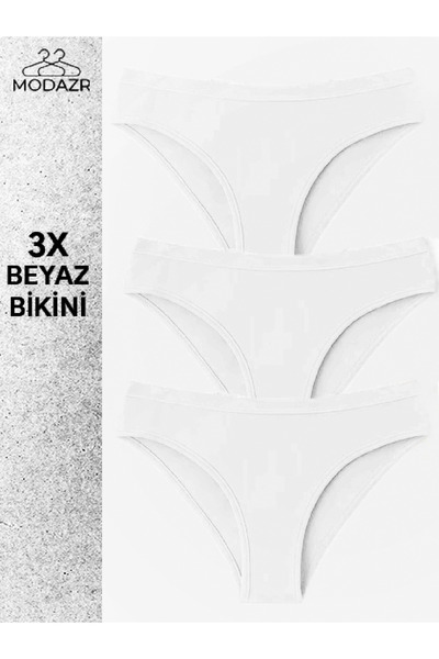 Aydoğan Γυναικείο εσώρουχο μπικίνι από βαμβακερό λύκρα -3 τεμάχια