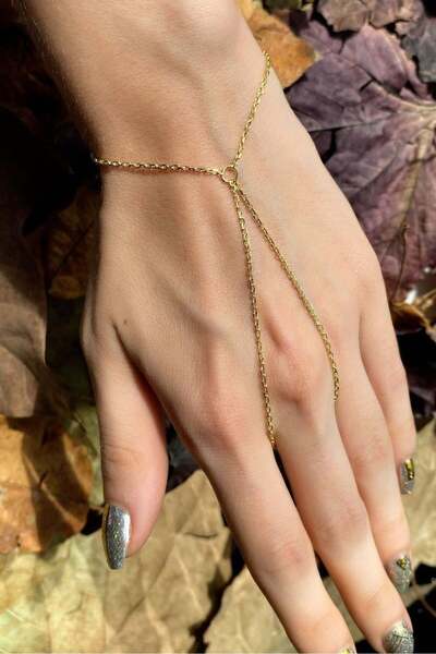 Spossy Silver Jewelry 925 Ayar Gümüş, Gold, Zarif Zincir Şahmeran