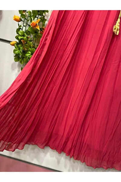 edu collection Chiffon Bohemian A-Line Skirt with Lining and Belt as a Gift