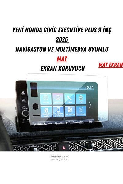 UniqAnatolia واقي شاشة غير لامع متوافق مع نظام الملاحة والوسائط المتعددة لسيارة هوندا سيفيك إكزكيوتيف بلس 2025 الجديدة