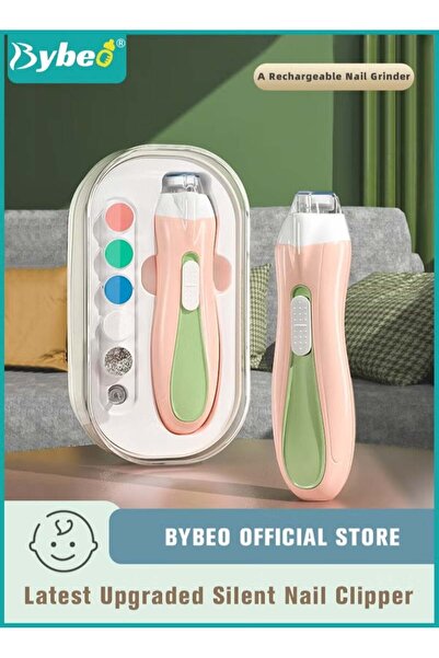 BYBEO مقص أظافر كهربائي للأطفال مع مجموعة مبرد أظافر للأطفال مع إضاءة LED و 6 أحجام مختلفة