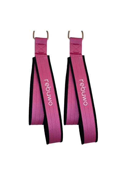 Rebuwo Pilates Elcik Reformer Yoga Pilates Tutma Aparatı (Pembe)– Kadife Kumaş & Metal D Tokalı (1 Çift)