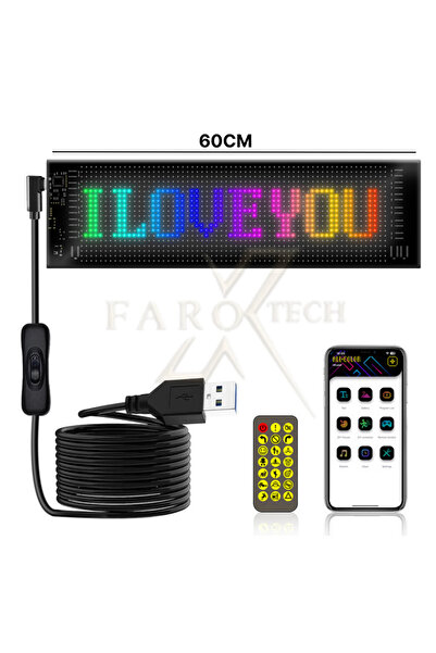 FaroxTech RGB LED Matrix Panel + Uzaktan Kumandalı • Tak & Kullan • Telefon Uygulamalı 16x96 - 60CM