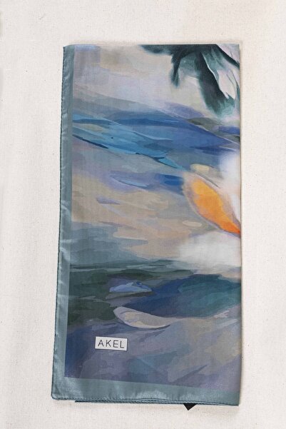 Akel Ψηφιακό κρυστάλλινο μοτίβο κασκόλ 95x95 – Παστέλ μοτίβο-6