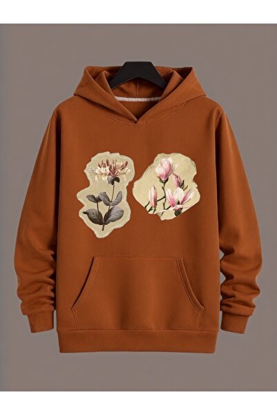 ArtYus Φούτερ Unisex Floral Πολύχρωμο Ειδικό με τύπωμα Βαμβακερό oversized με...