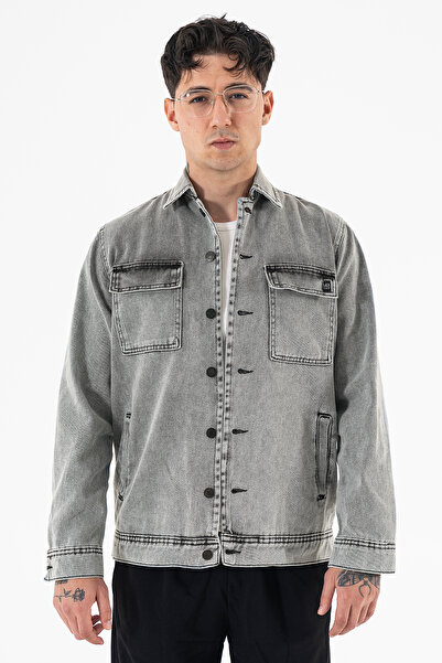 Souris Чоловічий світло-сірий джинсовий піджак Relax Fit Зручний крій