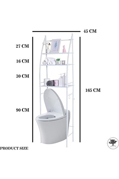 Generic Sulfar Bathroom Storage Shelf 3 Tier, Toilet Storage Rack Easy To Assemble Toilet Bathroom Shelf No