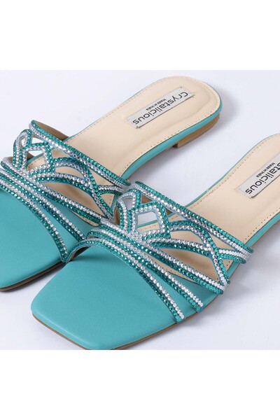 crystalicious Hemal Handcrafted by Artisans Rhinestone Women Flats Cruelty-Free Comfort Sparkle & Modern Elegance