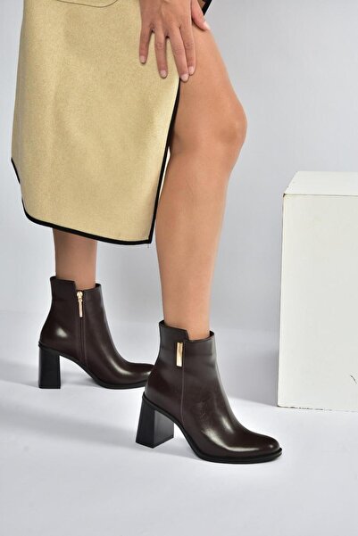 Fox Shoes V518103109 Kahverengi Kalın Topuklu Kadın Bot