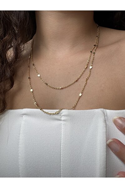 M Miel Women's Chain Crushed Sequin Necklace