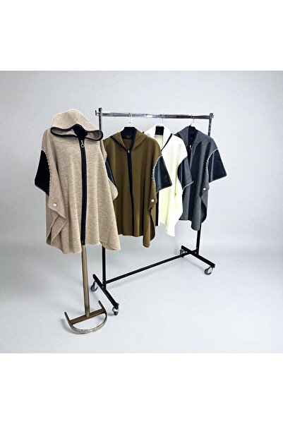 mim eşarp Akmoda Kalın Kışlık Triko Uzun Panço